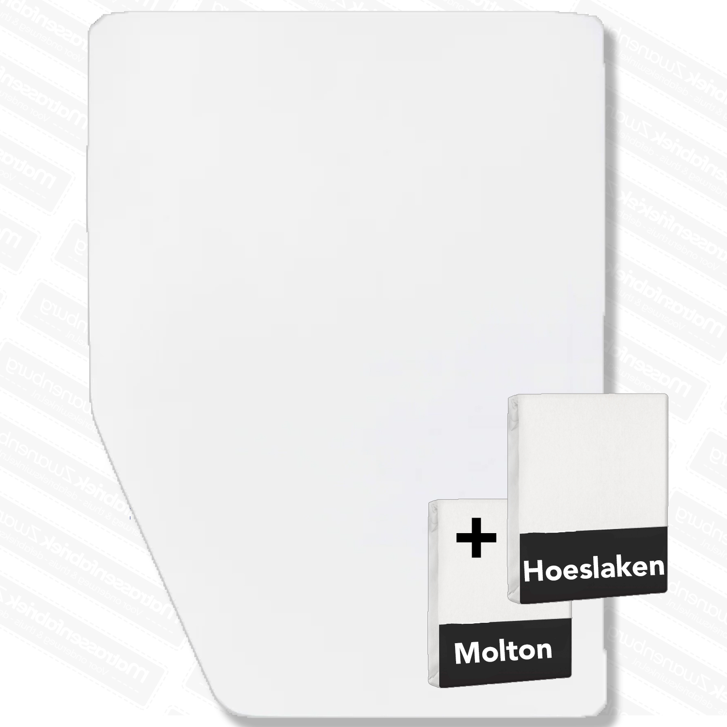 Molton & Hoeslaken set frans matras wit - Links