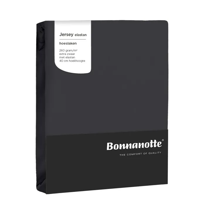 Bonnanotte hoeslaken jersey 260 grams met elastan - Donker grijs