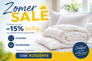 Korting op dekbedden en kussens 