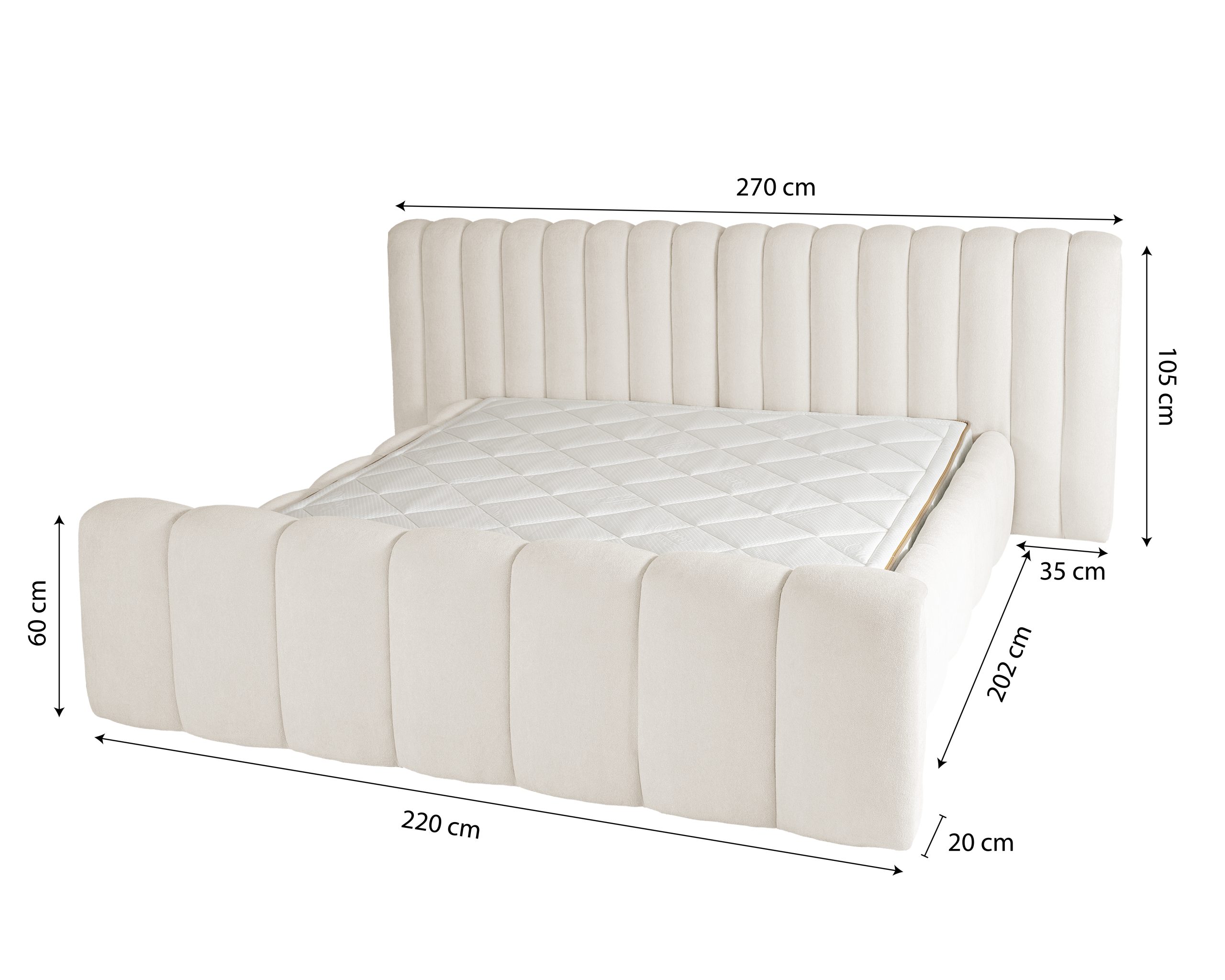 Adore chique Beige incl. matras Leverbaar in 140-160-180×200