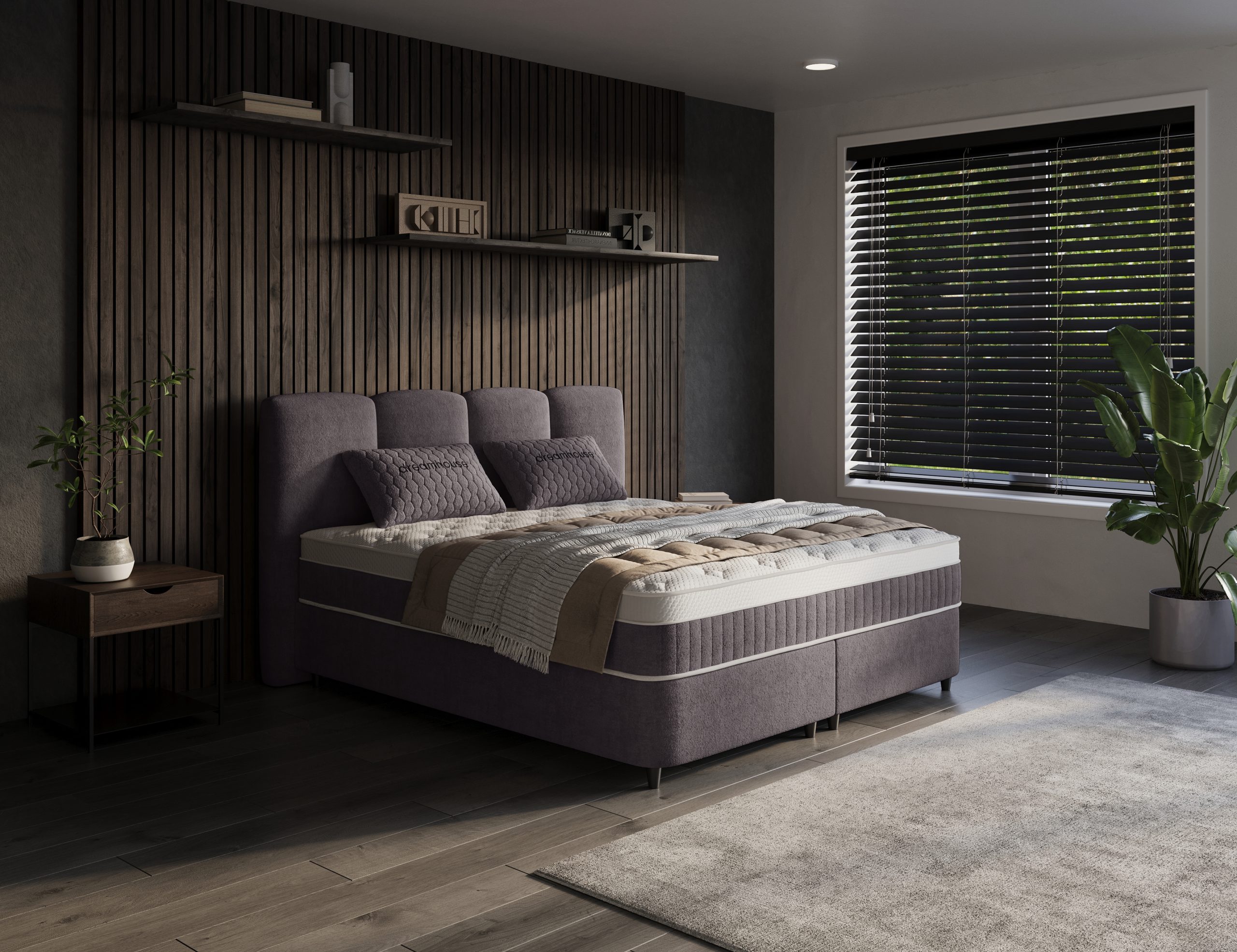 Opbergboxspring Antraciet Allure 140 - 160 - 180 x 200 cm incl matras