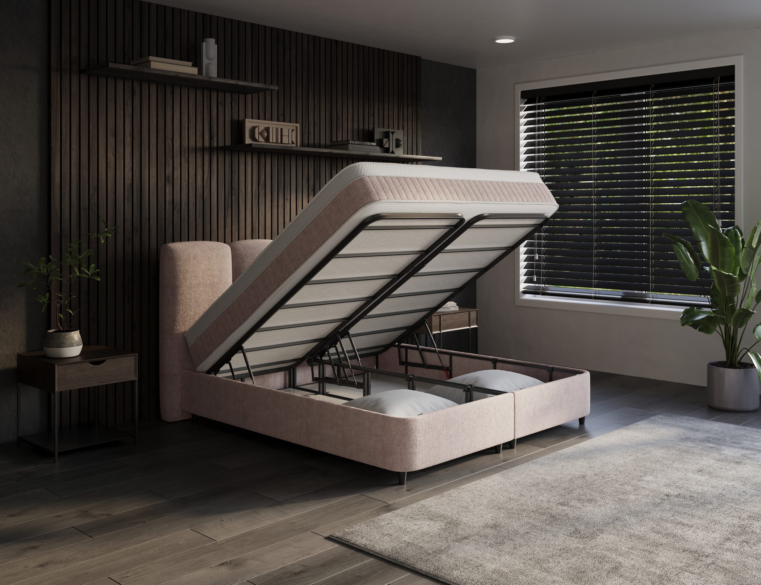 Opbergboxspring Taupe Allure - leverbaar in 140 – 160 – 180 x 200 cm incl. matras