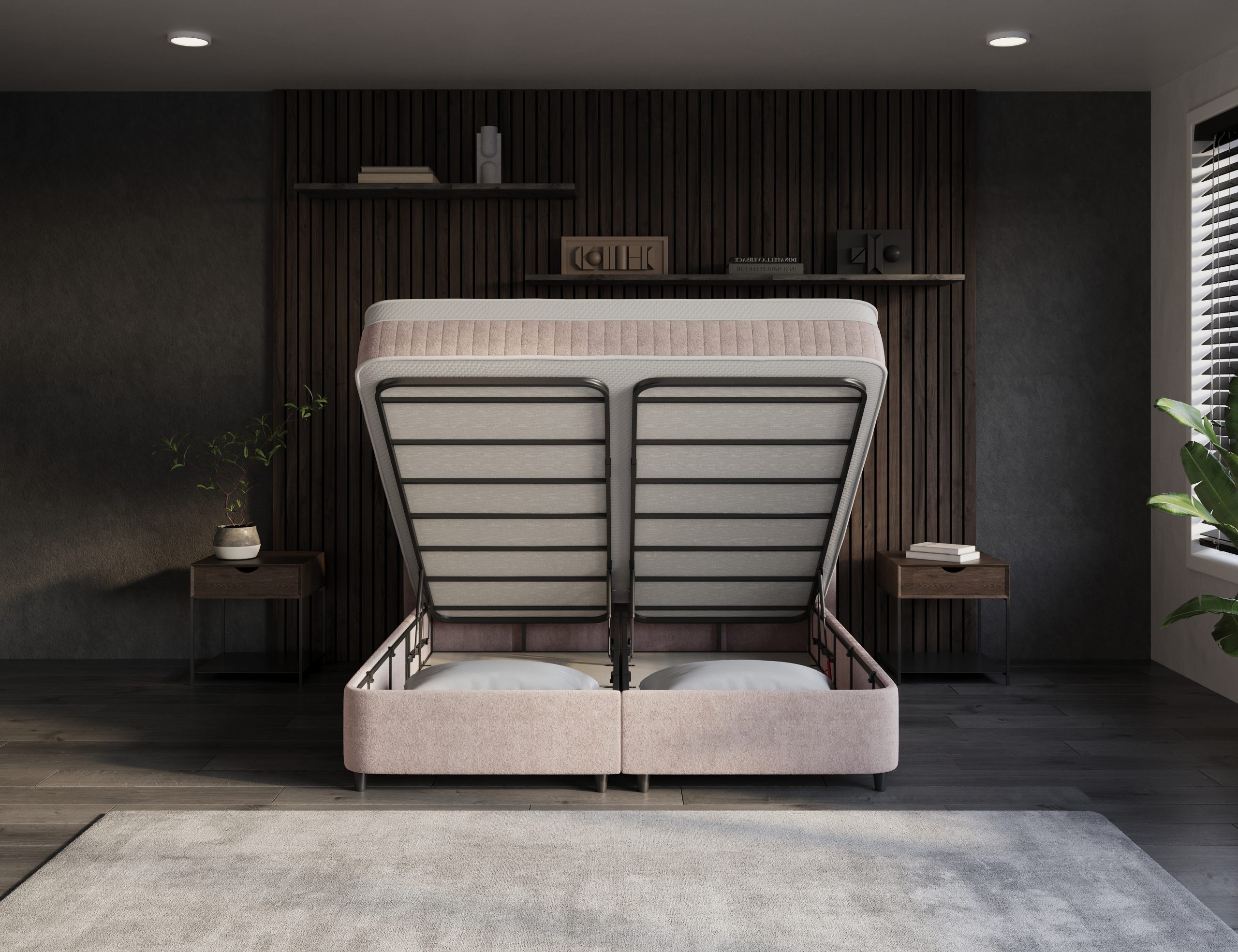 Opbergboxspring Taupe Allure - leverbaar in 140 – 160 – 180 x 200 cm incl. matras