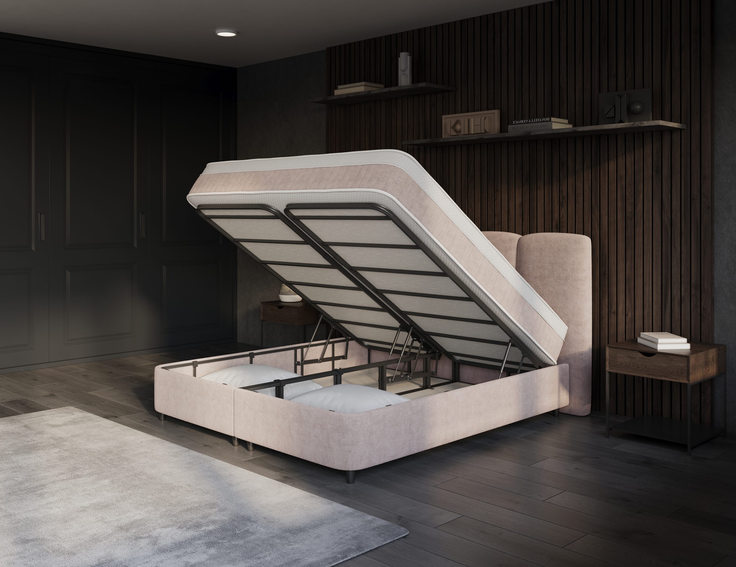 Opbergboxspring Taupe Allure - leverbaar in 140 – 160 – 180 x 200 cm incl. matras