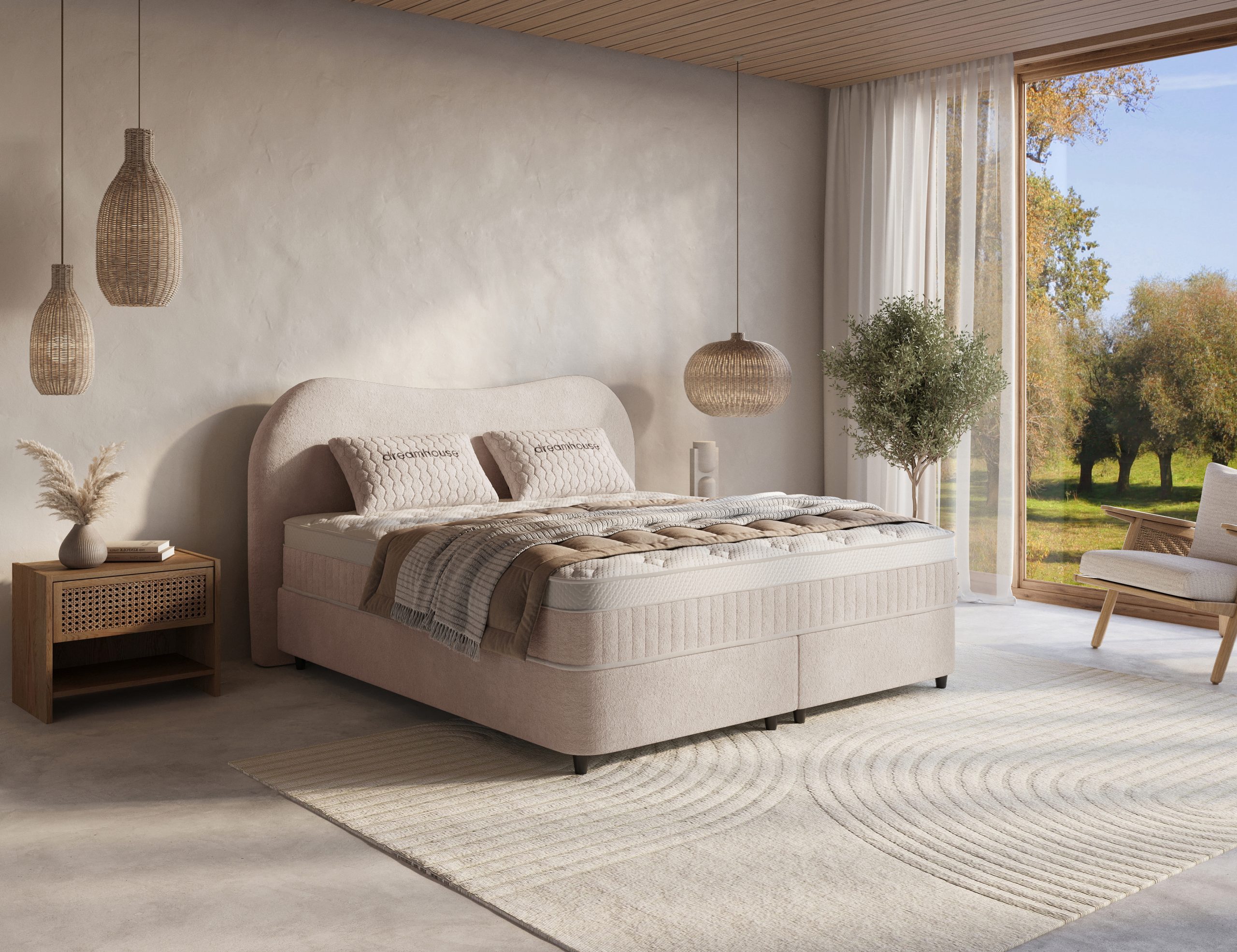 Opbergboxspring Arcus Beige - Leverbaar in 140 - 160 - 180 x 200 cm incl matras