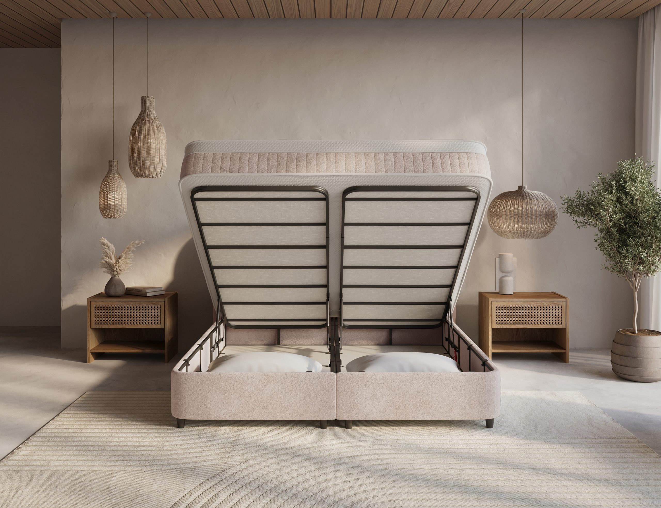 Opbergboxspring Arcus Beige - Leverbaar in 140 - 160 - 180 x 200 cm incl matras