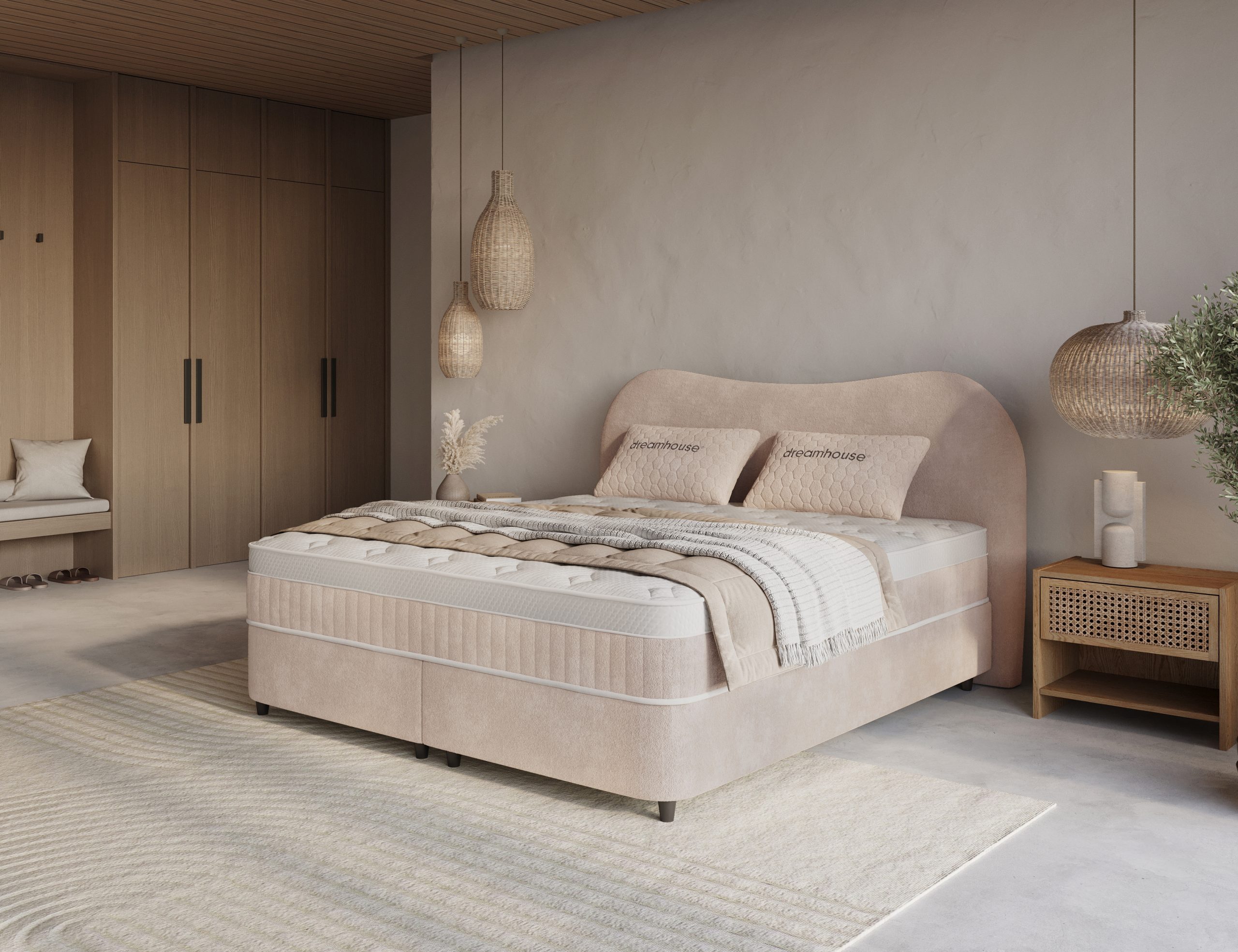 Opbergboxspring Arcus Beige - Leverbaar in 140 - 160 - 180 x 200 cm incl matras