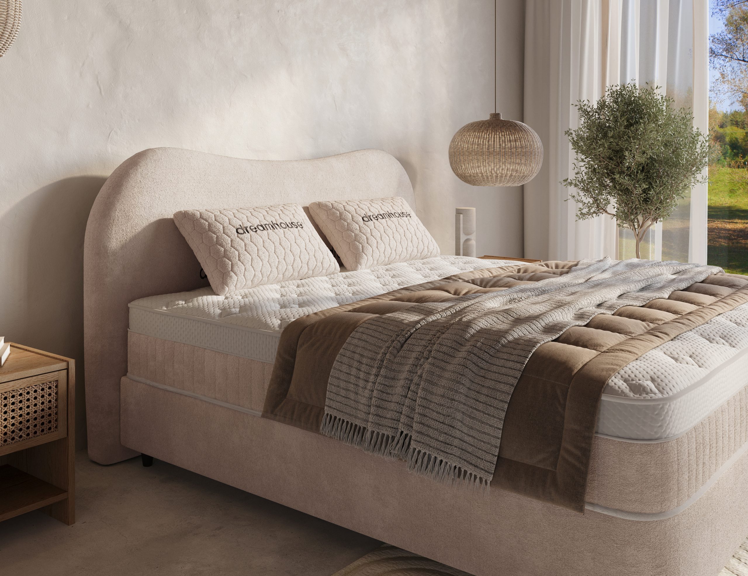 Opbergboxspring Arcus Beige - Leverbaar in 140 - 160 - 180 x 200 cm incl matras