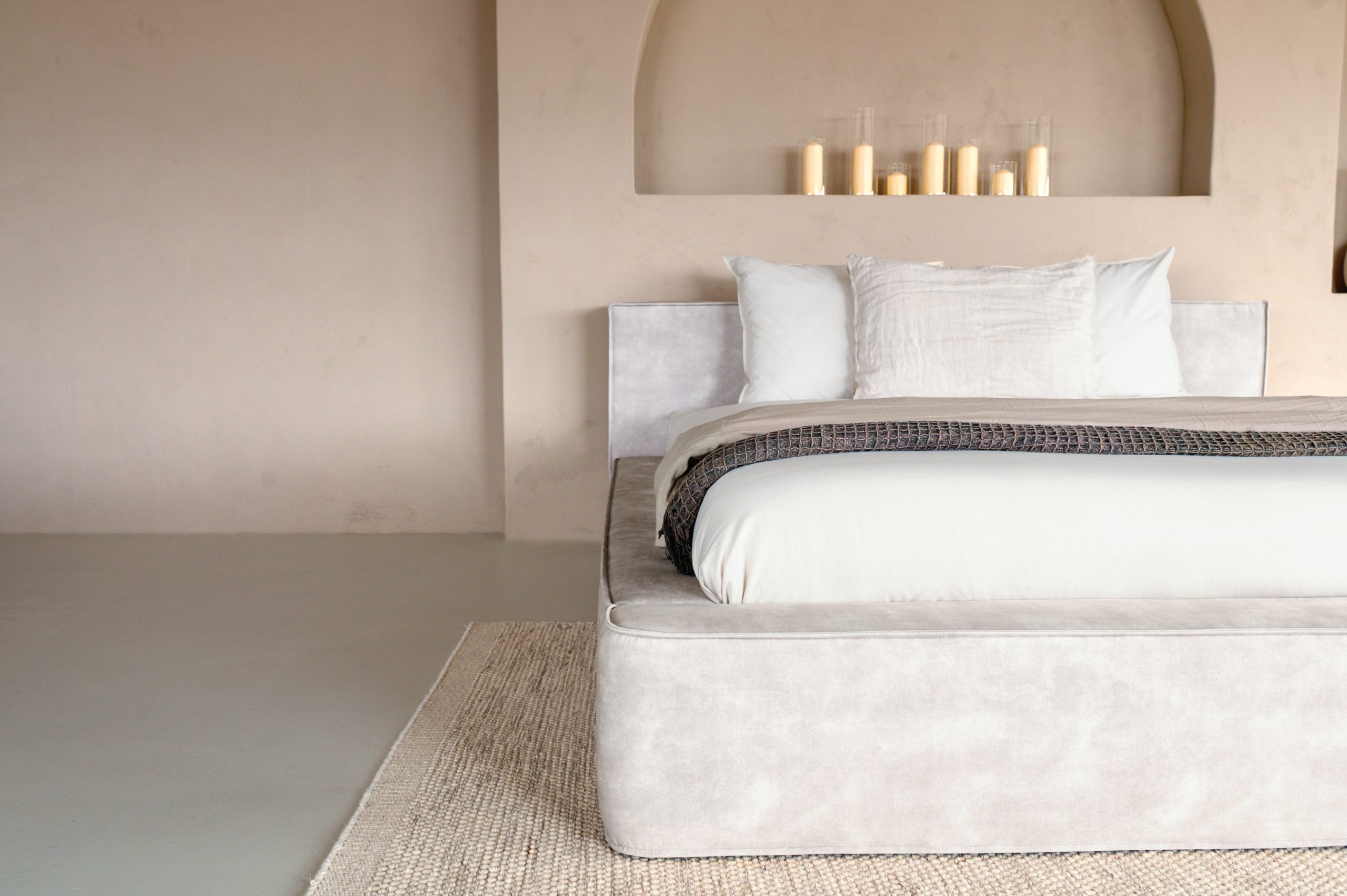 Adore bed met Opbergruimte Pearl Velvet Beige excl. matras - Leverbaar in 140-160-180×200