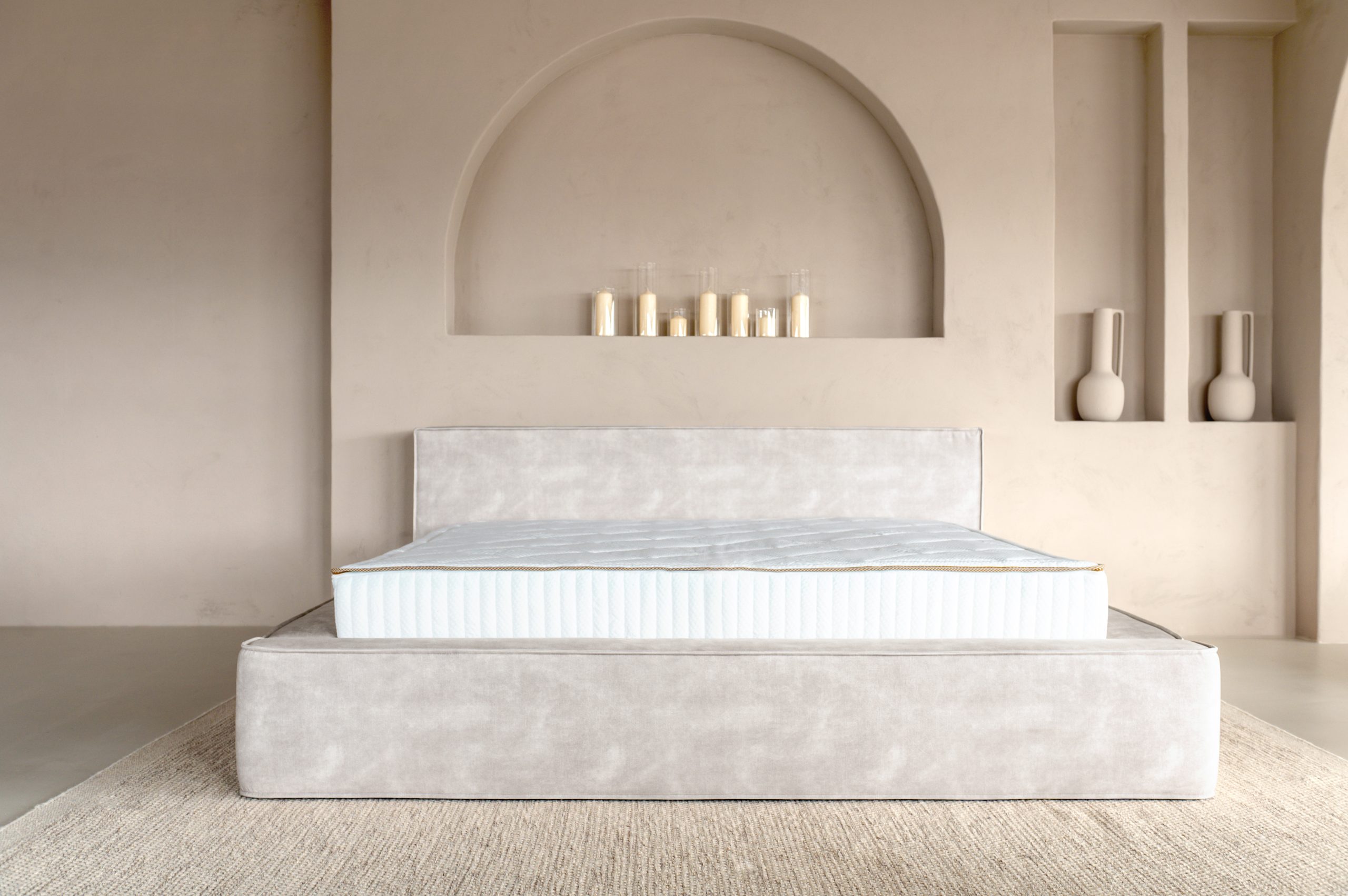 Adore bed met Opbergruimte Pearl Velvet Beige excl. matras - Leverbaar in 140-160-180×200