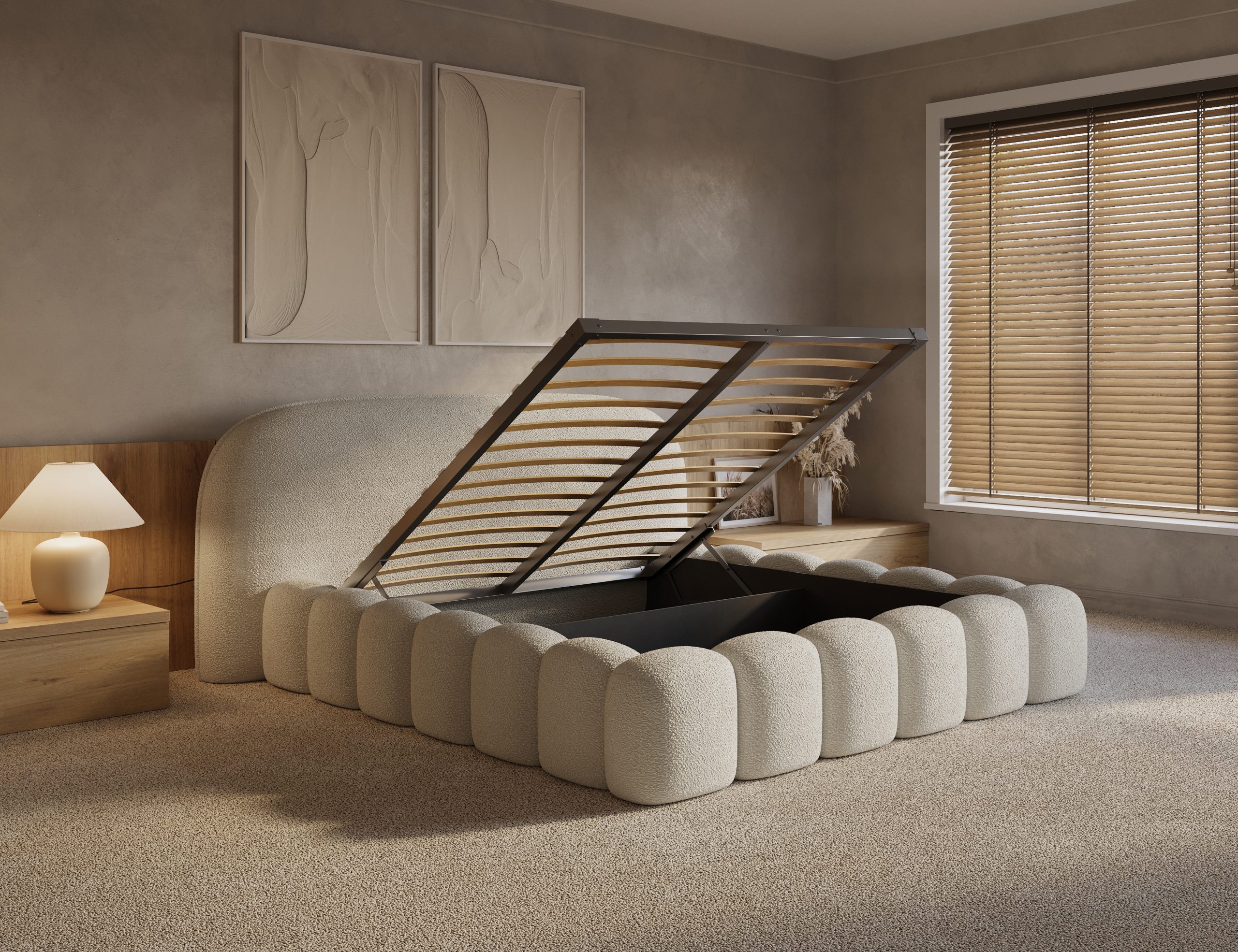 Adore Signature Bed met opbergruimte beige incl. matras Leverbaar in 160x200 en 180x200