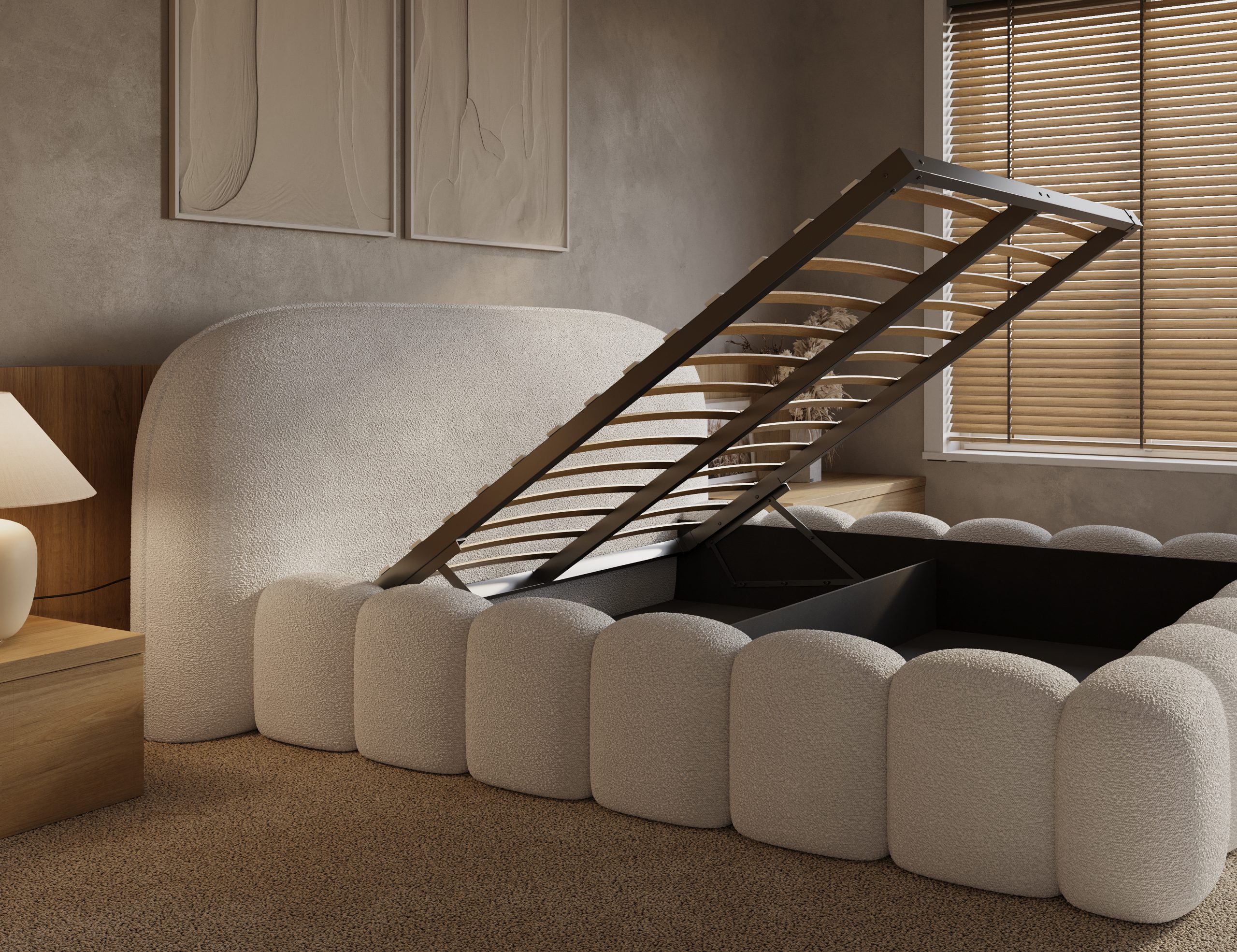 Adore Signature Bed met opbergruimte off white incl. matras Leverbaar in 160x200 en 180x200