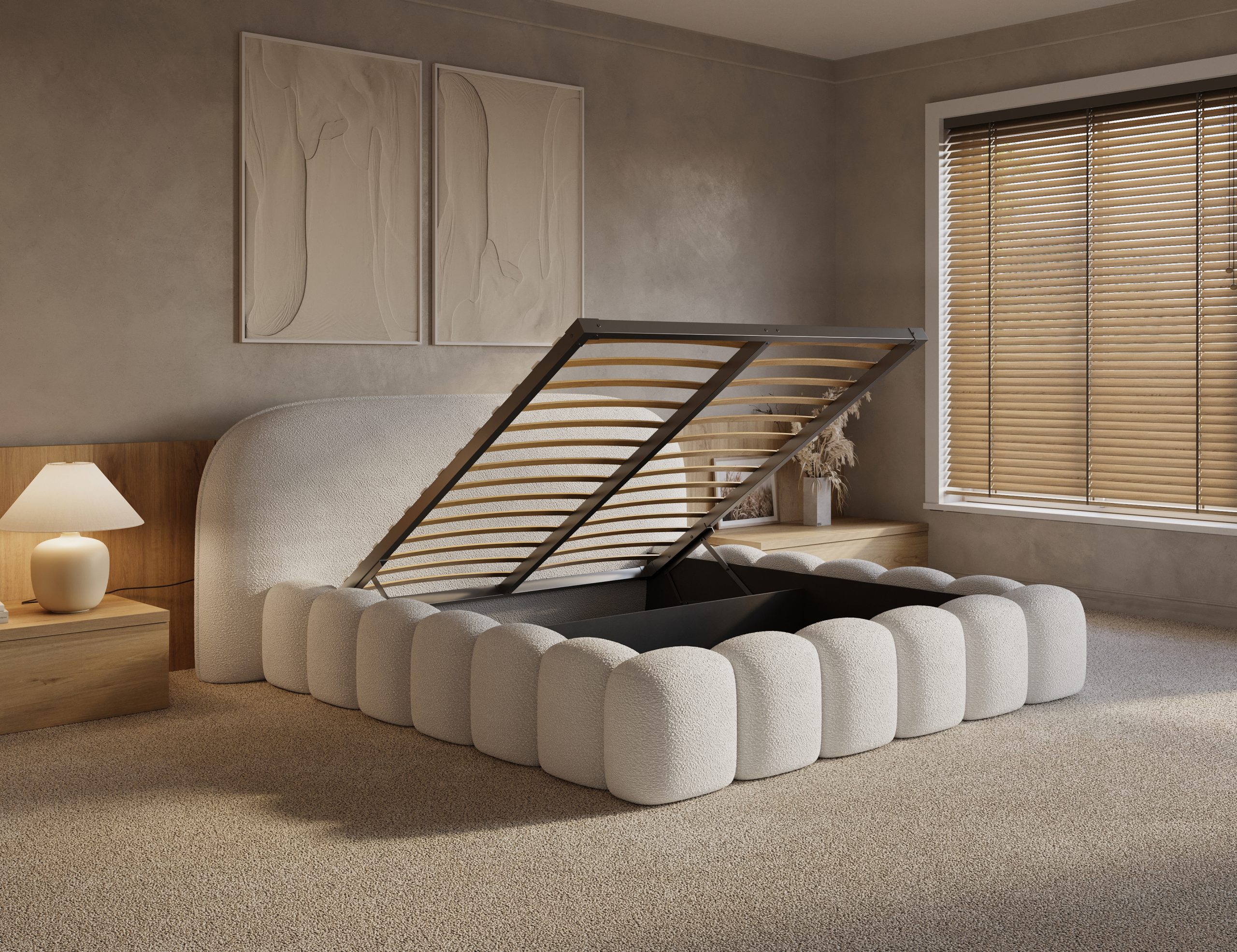 Adore Signature Bed met opbergruimte off white incl. matras Leverbaar in 160x200 en 180x200