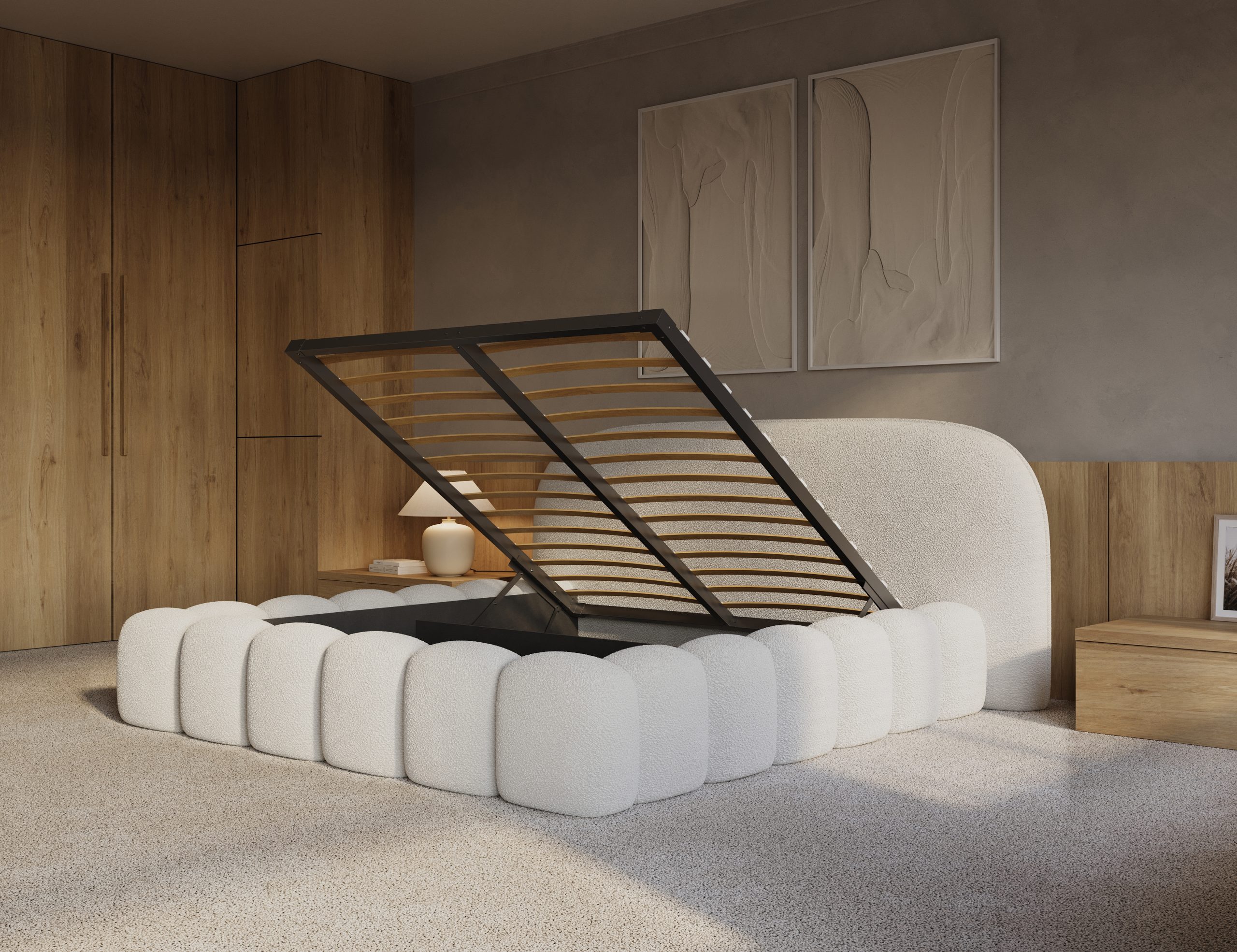 Adore Signature Bed met opbergruimte off white incl. matras Leverbaar in 160x200 en 180x200