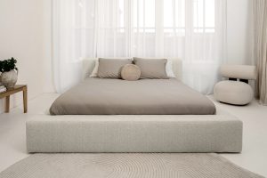 Adore bed met Opbergruimte Edira Beige zonder matras Leverbaar in 140 x 200 -160×200 en 180×200
