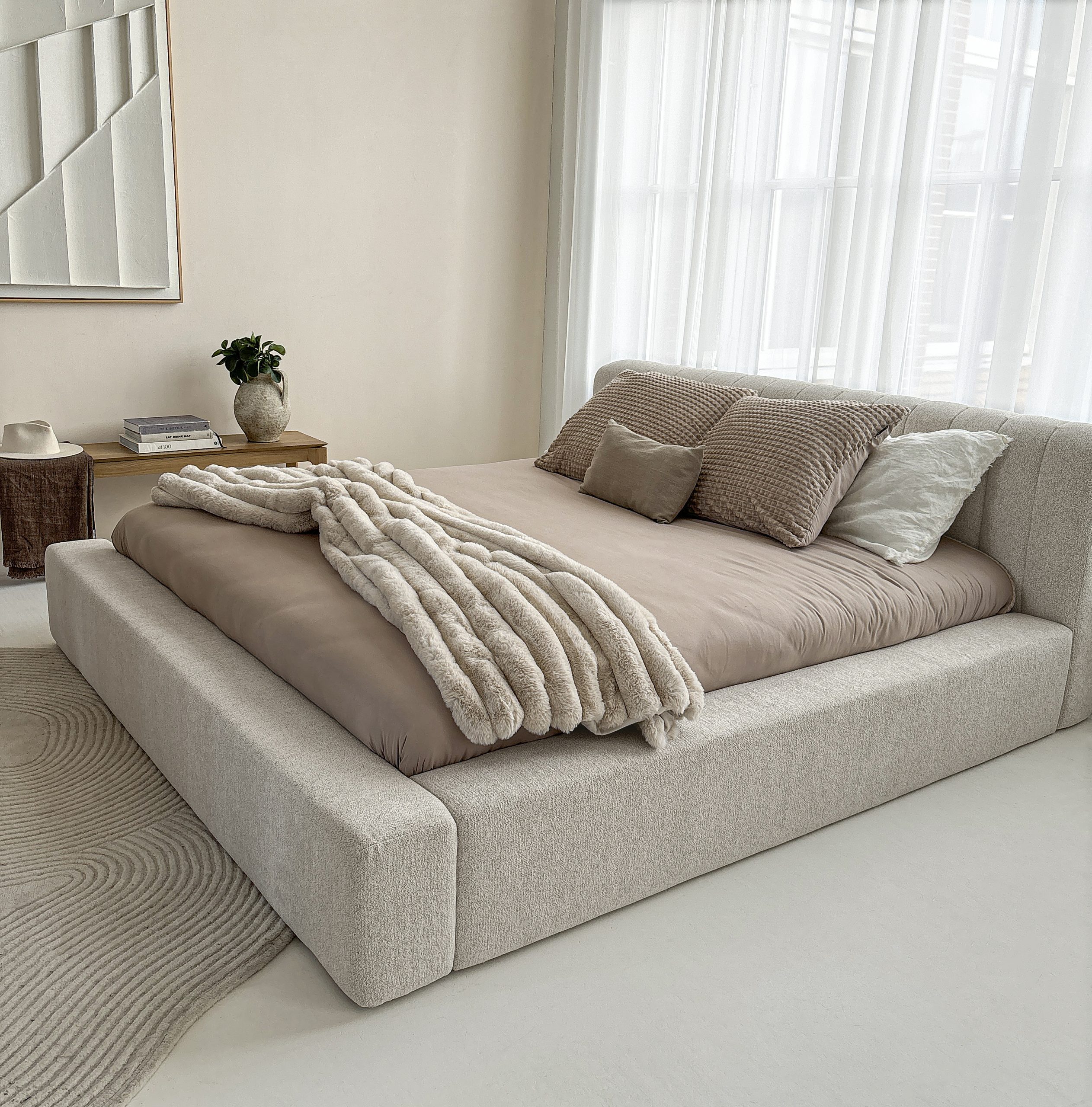 Adore bed met Opbergruimte Edira Beige zonder matras Leverbaar in 140 x 200 -160×200 en 180×200