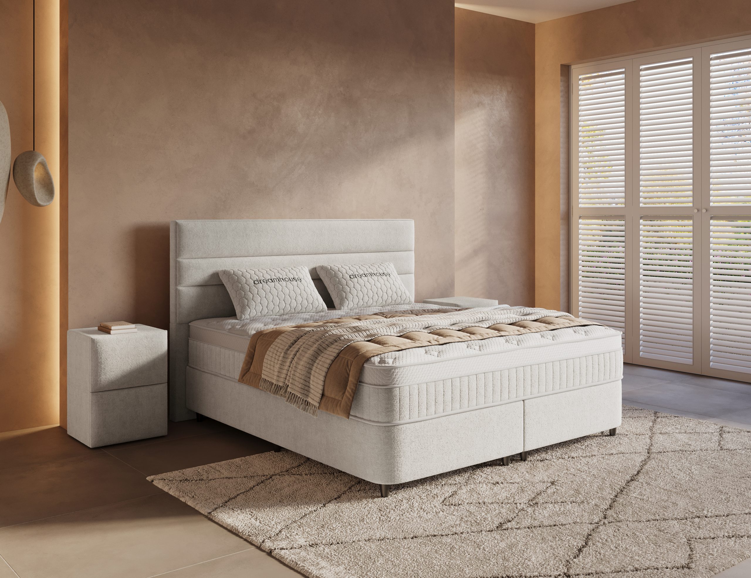 Opbergboxspring Horizon Off-White - Leverbaar in 140 - 160 - 180 x 200 cm incl. matras