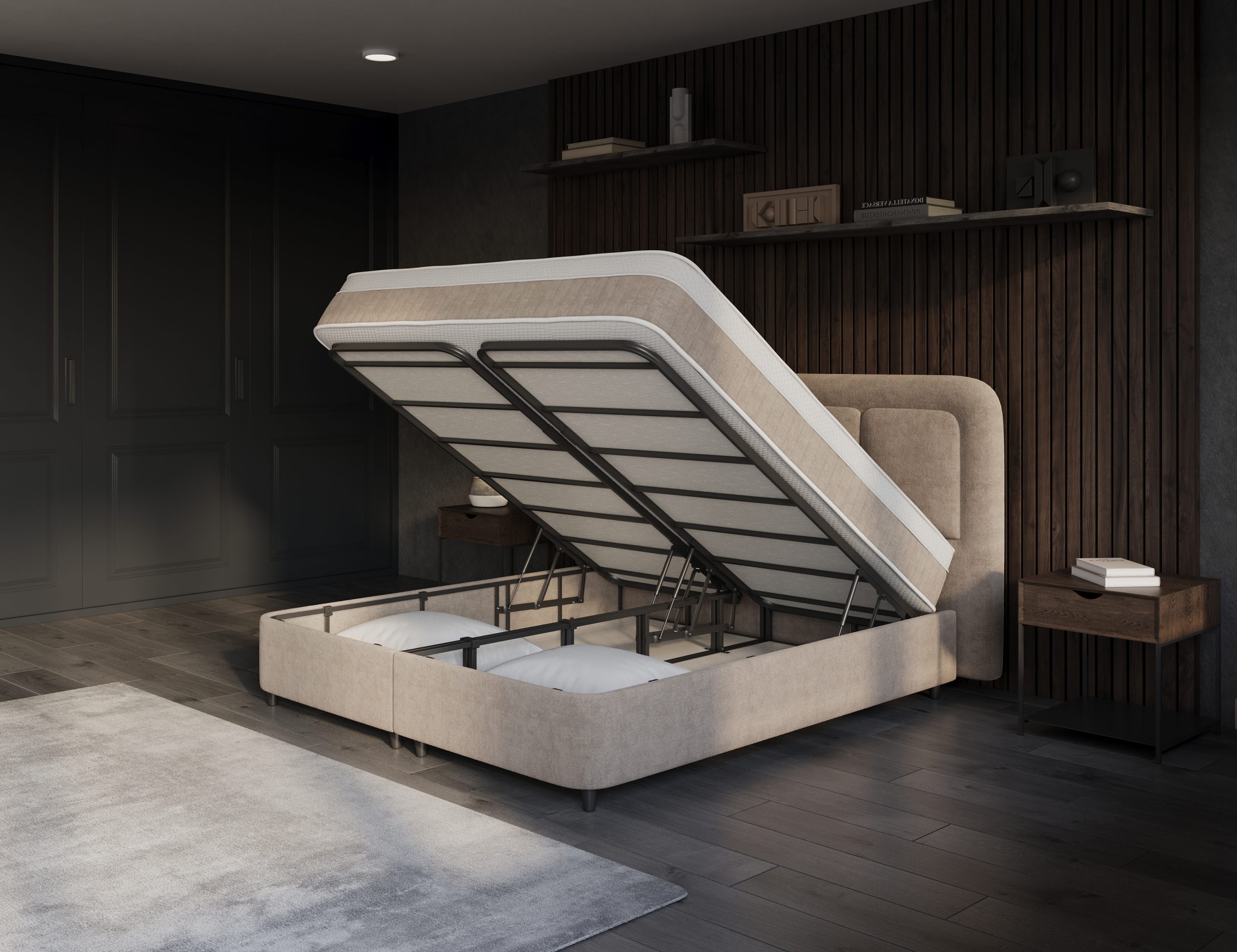 Opbergboxspring Velar Zand/Beige - Leverbaar in 140 - 160 - 180 x 200 cm incl. matras