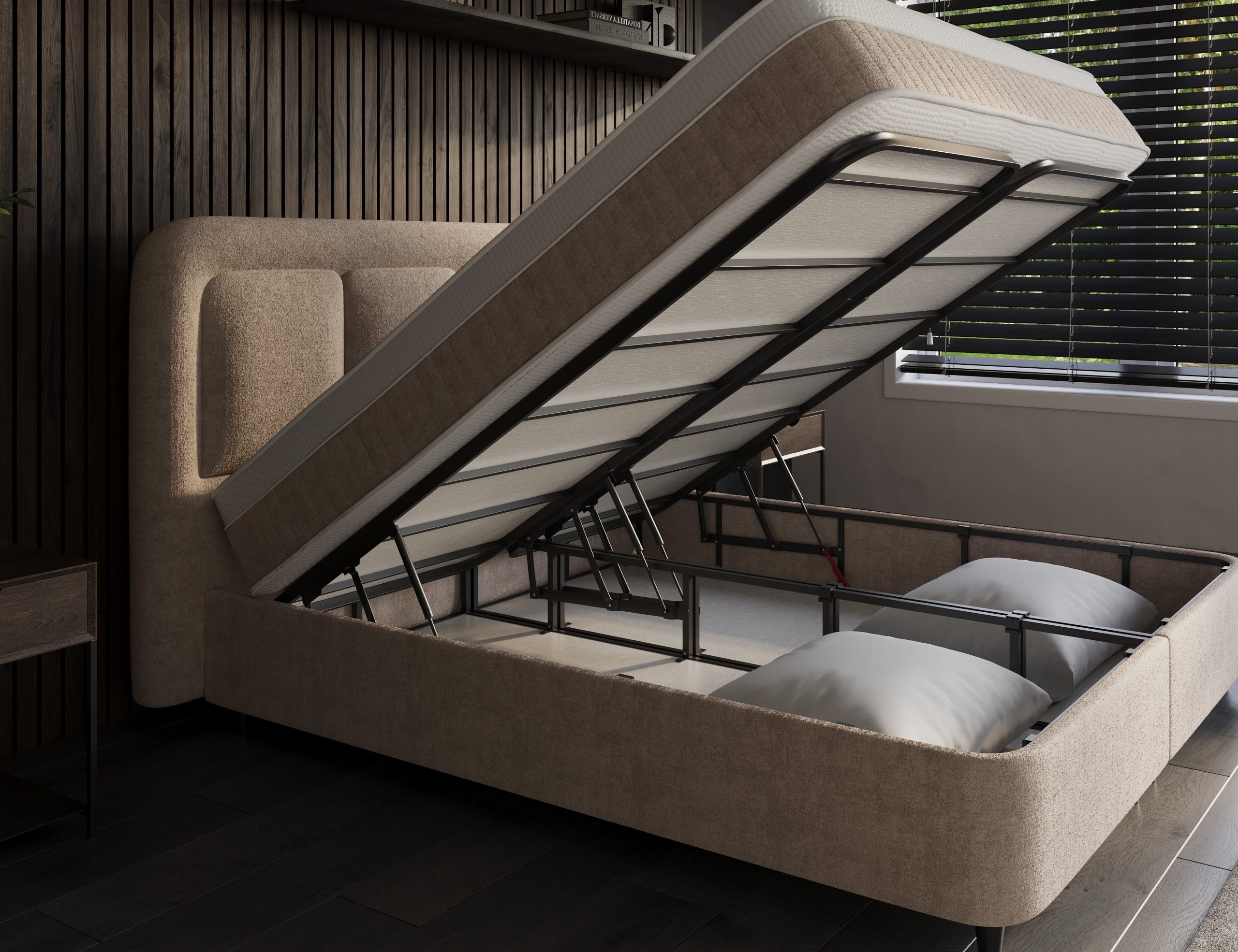 Opbergboxspring Velar Zand/Beige - Leverbaar in 140 - 160 - 180 x 200 cm incl. matras