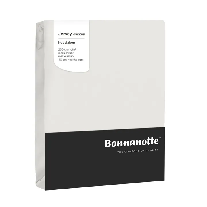 Bonnanotte hoeslaken jersey 260 grams met elastan - Off White
