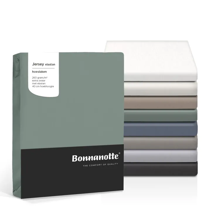 Bonnanotte hoeslaken jersey 260 grams met elastan - Blauw