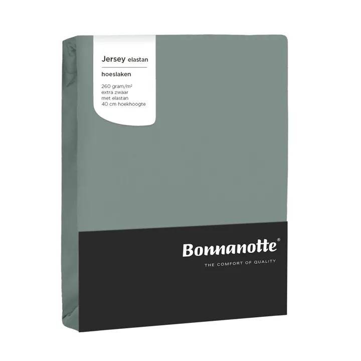 Bonnanotte hoeslaken jersey 260 grams met elastan - groen