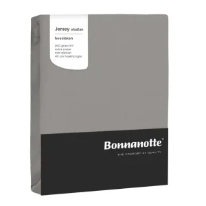 Bonnanotte hoeslaken jersey 260 grams met elastan - Zand grijs