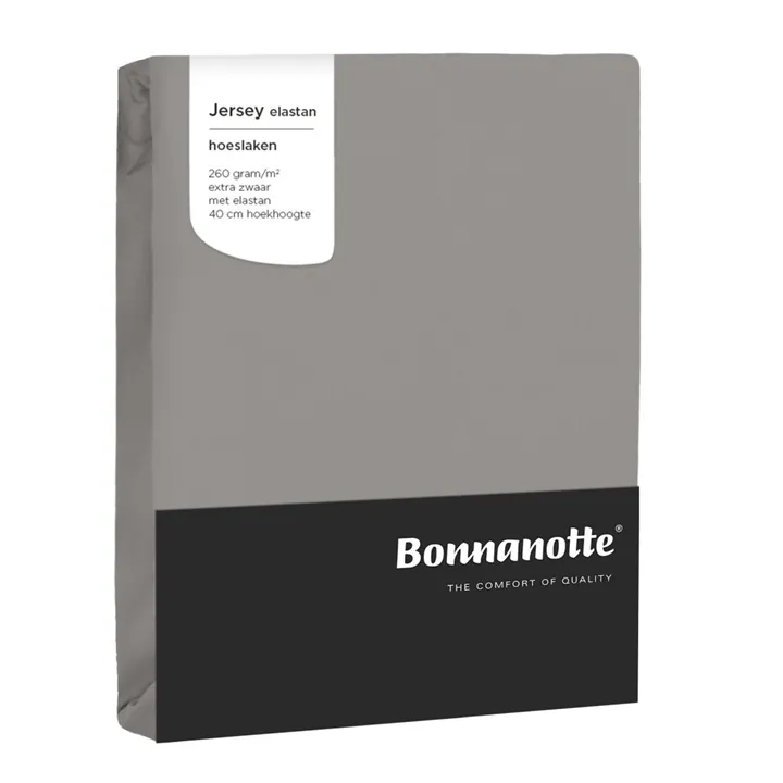 Bonnanotte hoeslaken jersey 260 grams met elastan - Zand grijs