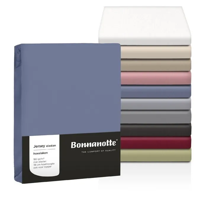 Bonnanotte hoeslaken jersey 180 grams met elastan - Beige