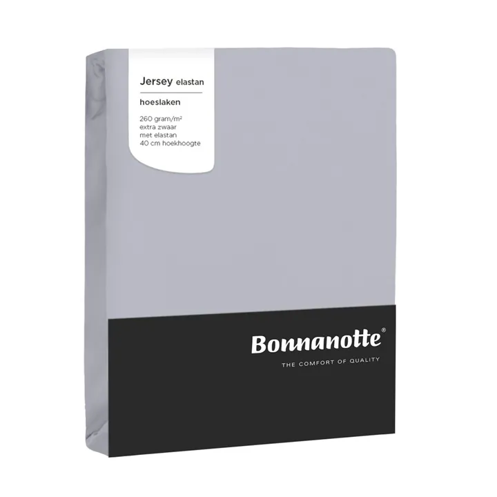 Bonnanotte hoeslaken jersey 260 grams met elastan - Licht grijs