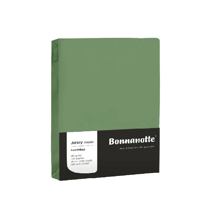 Bonnanotte hoeslaken jersey 180 grams met elastan - Mosgroen