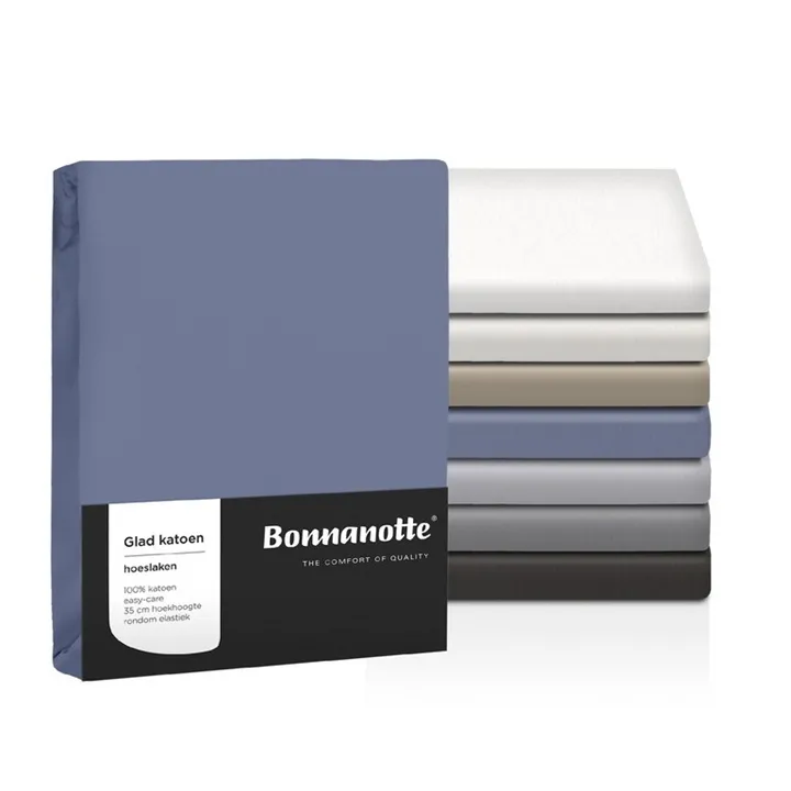 Bonnanotte hoeslaken Glad katoen Antraciet