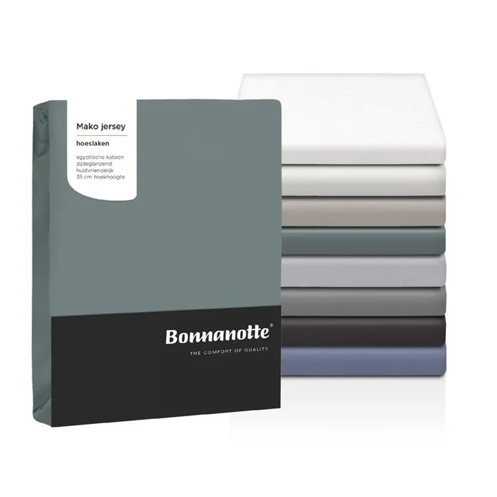 Bonnanotte hoeslaken Mako jersey Antraciet