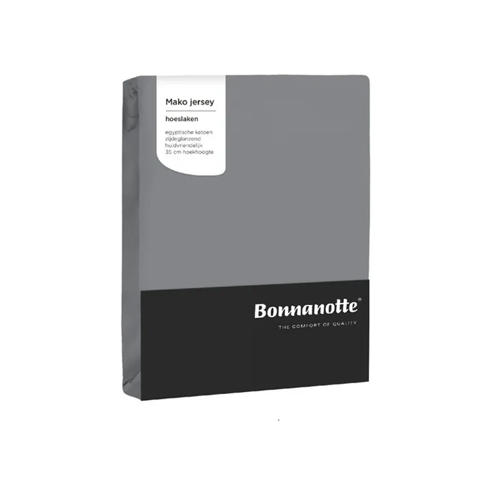 Bonnanotte hoeslaken Mako jersey midden grijs