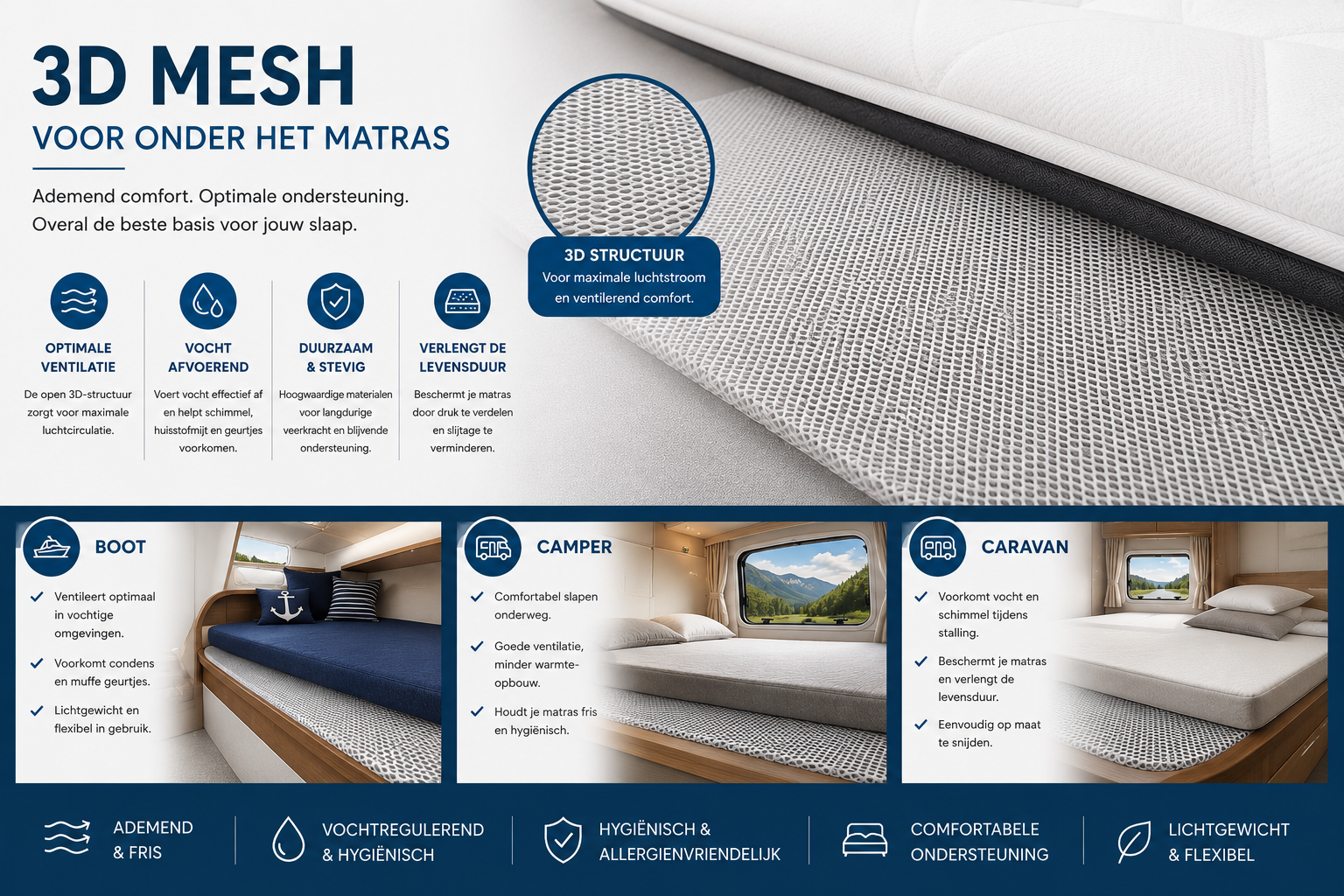 3D Mesh matrasonderlegger